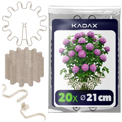 Immagine prodotto di KADAX Supporti per piante perenni rotondi Ø 21 cm, set da 20 pezzi, supporti per piante in plastica, tutori per piante, tutori per piante perenni come ortensie e peonie, supporti per ortensie, anelli per piante (beige, 20 pezzi)