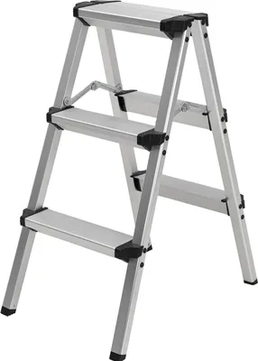 Produktbild von Craftfull Doppel-Klapptritt CF-131A, Aluminium-Trittleiter - Anti-Rutsch - Klappbar - Sicherheitsbügel - 150 kg - 2-5 Stufen (2 x 4 Stufen)