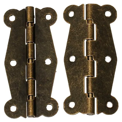 Zdjęcie produktu dla 10 zawiasów 51x24 mm, zawiasy skrzydłowe, brązowe, styl vintage, do szuflad, szafek, mebli