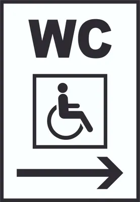 Produktbild von WC Behinderten rechts Schild A3 (297x420mm)