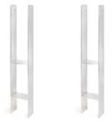 Image de Support de poteau en H Alberts en botte, acier inoxydable, hauteur 300 mm, hauteur totale 600 mm, profondeur 60 mm, largeur intérieure 91 mm, épaisseur du matériau 4 mm