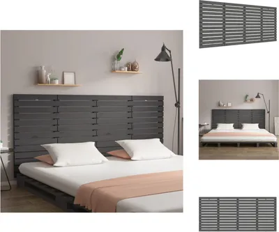 Immagine prodotto di vidaXL Testiera a parete grigia 166x3x91,5 cm in legno di pino massiccio - Testate e piedi