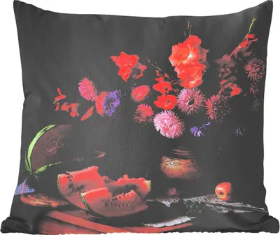 Produktbild von MuchoWow® Zierkissen Sofakissen Wohnzimmer Dekokissen 45x45 cm Farben - Stillleben - Obst - Schlafpolster - Polster für das Sofa