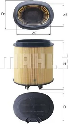 Produktbild von MAHLE LX 2974 Luftfilter für PORSCHE PANAMERA