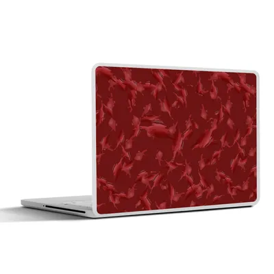 Produktbild von MuchoWow® Laptop Aufkleber Sticker Cover Muster - Rot - Camouflage 32.5x23.5 cm - Sticker für Laptop - Selbstklebend