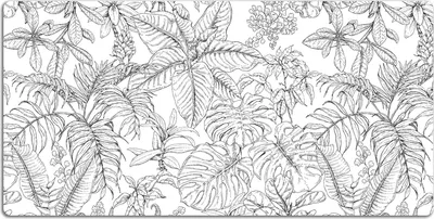 Produktbild von Schreibtischmatte Tischunterlage 90x45 cm Mauspad - Tropische Skizze