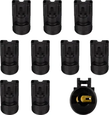 Produktbild von E14 (PBT) Gewindefassung mit Halterung für M4 Schraube Schwarz 10 Stk