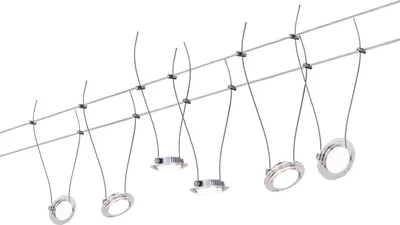 Produktbild von Paulmann Seil Kpmplett Set inkl LED Leuchten 6x4W Twist Coin 2700K warmweiß 6 Seilleuchten