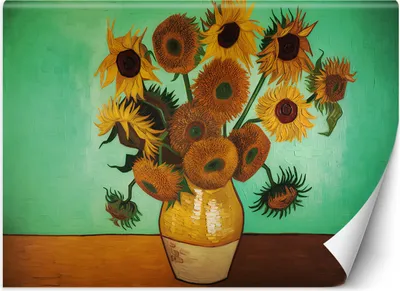 Produktbild von Vlies fototapete Sonnenblumen - V. van Gogh 400x280 cm Feeby Blau inkl. Kleber einfache Montage