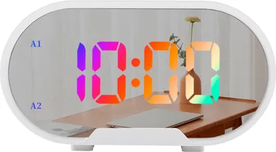 Produktbild von Digitaler Wecker, kleiner Wecker für Schlafzimmer, einstellbare Lautstärke, Sprachsteuerung,white