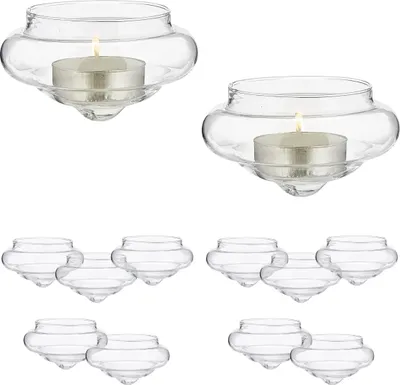 Immagine prodotto di Relaxdays lanterna galleggiante set di 12 porta tea light in vetro H x P: 4,5 x 8 cm Home