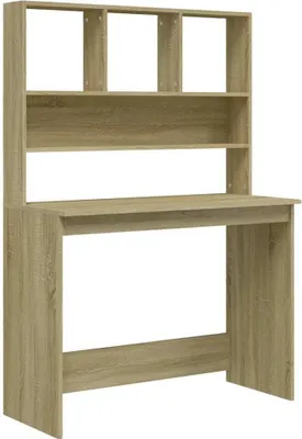 Produktbild von vidaXL Schreibtisch mit Regal Sonoma-Eiche 102x45x148 cm Holzwerkstoff