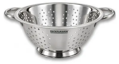 Produktbild von Fackelmann Abseihschüssel, Küchensieb aus Edelstahl, Nudelsieb mit Griffen (Farbe: Silber)