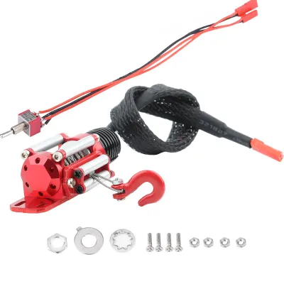 Immagine prodotto di Argano elettrico in metallo per crawler RC, scala 1:10, per Axial SCX10, TRX4, D90, D110, TF2, KM2, accessori per auto fuoristrada