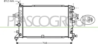 Produktbild von PRASCO OP410R005 Kühler Wasserkühler Motorkühler für OPEL ZAFIRA B (A05) Astra H Caravan (A04) Astra H Schrägheck (A04) Astra H GTC (A04)