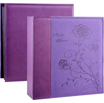 Produktbild von Fotoalbum zum Einstecken 1000 Fotos 15,2 x 10,2 cm Ledereinband Lila