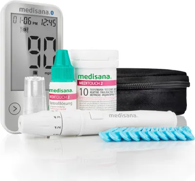 Produktbild von medisana MediTouch 2 Dual Blutzuckermessgerät für Diabetiker mit Zubehör