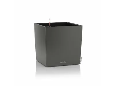 Produktbild von LECHUZA-Pflanzgefäß CUBE Premium 50 Anthrazit Metallic | Pflanzgefäß mit Bewässerungssystem | Hochglanz-Oberfläche | 49 x 49 x 49,5 cm | 16563