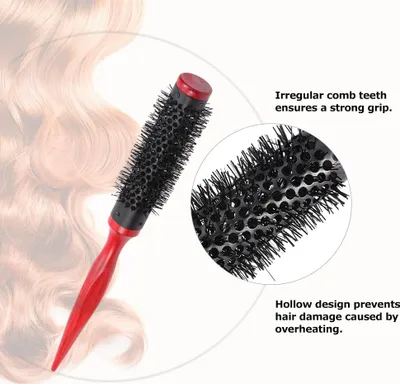 Obrázok produktu pre 15 mm okrúhla kefa na vlasy quiff valec hrebeň pre DIY účes salón kaderník kefa na vlasy nylon