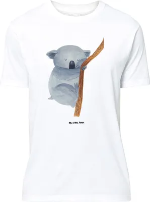 Produktbild von Mr. & Mrs. Panda Größe L T-Shirt Koalabär - Weiß - Geschenk, Koala, Tshirt, mit Spruch, Lustige Sprüche, Träumen, Schlafzimmer, schlafen, Shirt, Traum, Bär