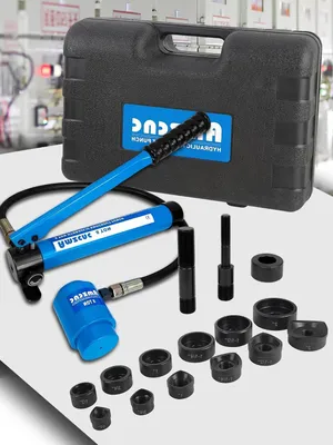 Productafbeelding van Hydraulische Gatenpons - Metaalpons Set - Gaten Maken - 10 Ton Kracht - 60.5 mm - Zilver