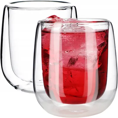 Produktbild von KADAX doppelwandige Gläser, Set, 250ml, Thermogläser aus Borosilikatglas, Trinkgläser für Tee, Kaffee, Cappuccino, Wasser, Saft, Eistee, Kaffeegläser, Teegläser mit Schwebeeffekt (ohne Griff, 2)