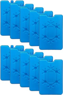 Produktbild von 10er Set Flache Kühlelemente blau Kühlakkus Kühlbox Kühlpads Kühltasche