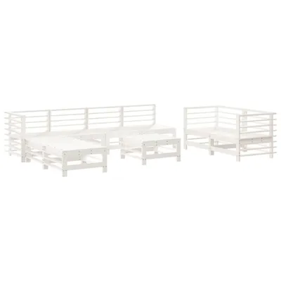 Produktbild von vidaXL 9-tlg. Garten-Lounge-Set Weiß Massivholz Kiefer