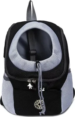 Produktbild von Hundetragetasche, Hunderucksack, Freisprecheinrichtung, verstellbare Haustier-Reise Tragetasche für kleine, mittelgroße Hunde, Katzen, schwarz, S