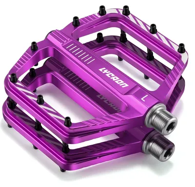 Imagen del producto de Pedales de bicicleta, fabricados en aluminio antideslizante mediante mecanizado CNC, con rosca de 9/16 de pulgada, aptos para bicicletas de montaña y de carretera