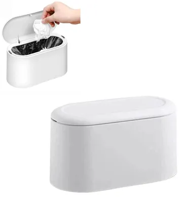 Imagen del producto de Cubo de basura con tapa - Mini cubo de basura con resorte