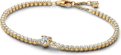 Zdjęcie produktu dla Bransoletka Pandora „Błyszczące serce” typu tenisowego 560041C01 – bransoletka damska, obwód: 18 cm
