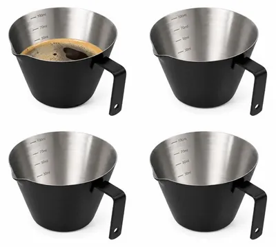 Espressokopjes aus Edelstahl, 4er-Set, 30–100 ml