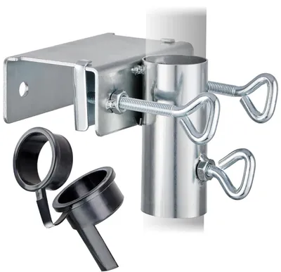 Zdjęcie produktu dla Uchwyt na parasol balkonowy - Mocowanie do balustrady balkonowej - Regulowane - z 2 adapterami - Zakres zacisku do 5,5 cm - do użytku na balkonie i tarasie