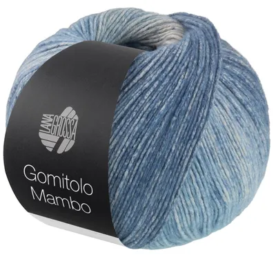 Produktbild von Lana Grossa - Gomitolo Mambo 2039 jeansblau hellgrau graublau himmelblau