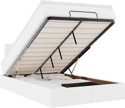 Obrázok produktu pre vidaXL Osmanská posteľ s matracom biela 120x200 cm Imitácia kože