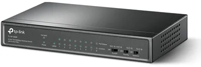 Produktbild von TP-Link TL-SF1009P - Switch - unmanaged - 8 x 10/100 (PoE+) + 1 x 10/100 - Desktop - PoE+ (65 W)