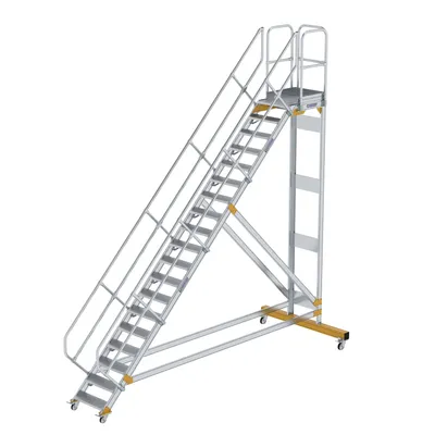Produktbild von MUNK Plattformtreppe fahrbar 45° Stufenbreite 600mm 19 Stufen