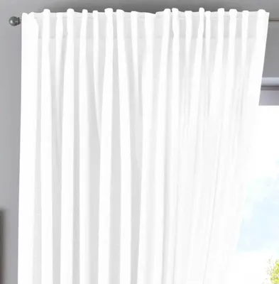 Produktbild von Vorhang Verdeckte Schlaufen Cationic »JENA« HxB 250x300 cm Weiß Blickdicht Leinen Optik Gardine Meliert Gardinenband mit Raffhalter , 2019037