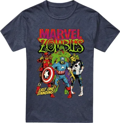 Image de Marvel Zombies - T-shirt « Last One Standing » pour hommes/femmes unie, chiné TV30384 (S) (marine)