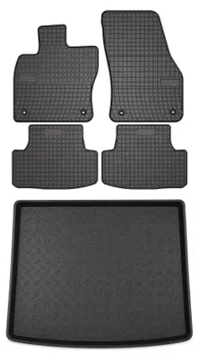 Zdjęcie produktu dla Dywaniki gumowe + mata bagażnika do Skoda Karoq 2022- – czarne, dopasowane – Wielganizator SolidPRO
