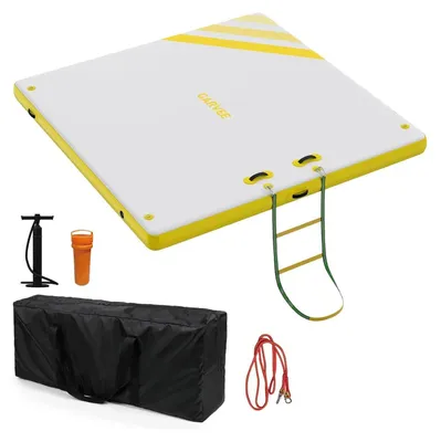 Produktbild von Aufblasbare Schwimmplattform - Schwimmdock - 1,8 x 1,5 m - Mit Seilleiter - Schwimminsel-Floß - Für Meer und See