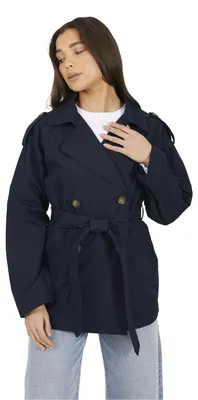 Produktbild von Brave Soul - "Pollie" Regenmantel für Damen, Zweireihig, Kurz WH493 (34 DE) (Marine)