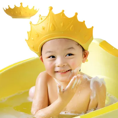 Produktbild von Duschhauben für Kinder, babysichere Shampoo-Kappen, verstellbarer Shampoo-Schutz für Babys, Shampoo-Schutz für Kinder, Haare waschen ohne Tränen, 0,5+ Kronen (1er-Pack)