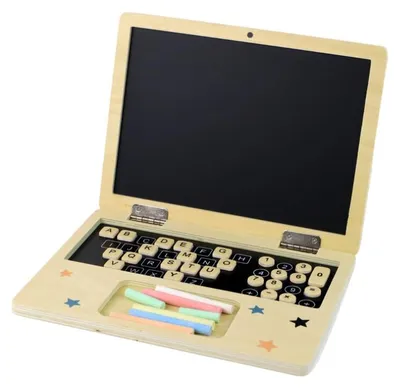Produktbild von Leantoys Laptop-Kreidetafel aus Holz