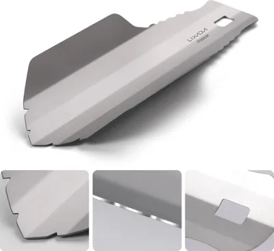 Zdjęcie produktu dla Tytanowa łopata ogrodowa - Poręczna łopata kempingowa do wędrówek i wędrówek z plecakiem - Czysty tytan - 70 x 205 mm