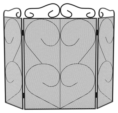 Image de 3 panneaux de protection contre le feu/pare-étincelles, en métal, de couleur noire