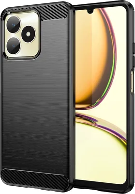 Produktbild von Hülle für Realme C53 Carbon-Faser Weich TPU Silikon Stoßfest Handyhülle Schwarz