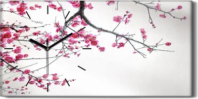 Produktbild von Leinwand Wanduhr Wandkunst Uhr Quarz 60x30 Malerei Baum Zweige Blumen Kunst - schwarze Hände