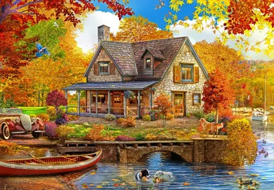 Immagine prodotto di Puzzle Bluebird Lake House - Giocattolo colorato da 1000 pezzi